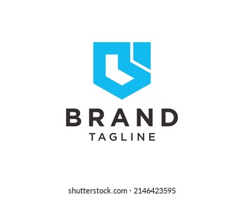 Abstract Initial Letter L Logo. Blue Linear Style isolated on White Background. Usable for Business, Technology and Branding Logos. Flat Vector Logo Design Template Element