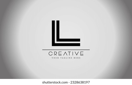 Abstract Initial Letter L Logo. Black Geometric Shape Linear square Style isolated on white Background. Usable for Business and Branding Logos. Flat Vector Logo Design Template Element.