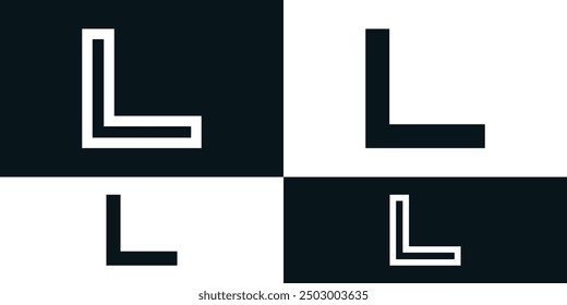 Abstract initial letter L logo design with square shape. Premium Vector
