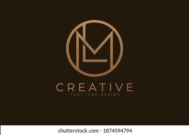 Abstract initial letter L and M logo,usable for branding and business logos, Flat Logo Design Template, vector illustration