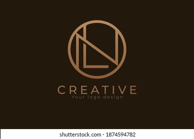 Abstract initial letter L and N logo,usable for branding and business logos, Flat Logo Design Template, vector illustration