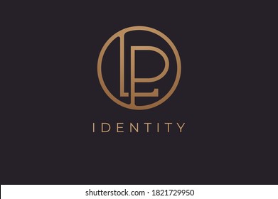 Abstract initial letter L and P logo,usable for branding and business logos, Flat Logo Design Template, vector illustration