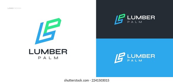 Abstract Initial Letter L and P Logo Design. LP Monogram Logo