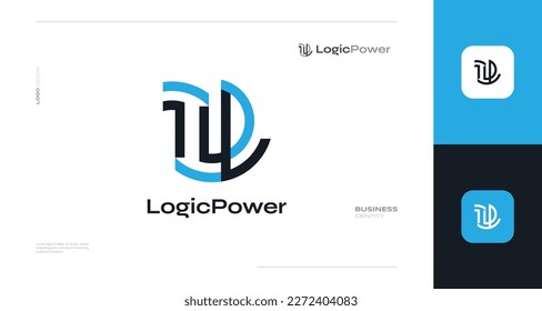 Resumen Diseño de logotipo de letras iniciales L y P con estilo de línea conectada. Logotipo de monograma LP para la identidad de marca comercial