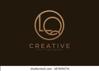 Abstract initial letter L and Q logo,usable for branding and business logos, Flat Logo Design Template, vector illustration