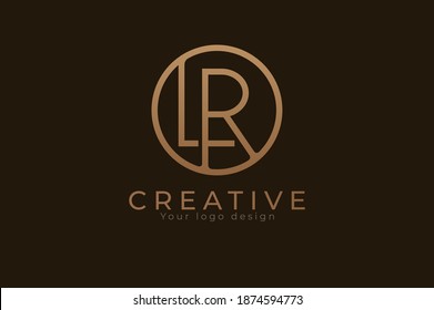 Abstract initial letter L and R logo,usable for branding and business logos, Flat Logo Design Template, vector illustration