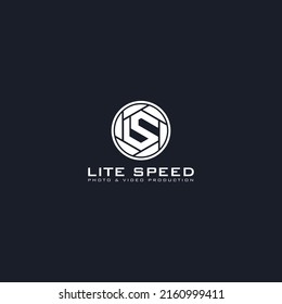 abstract initial letter L and S logo in the form of white shutter illustration applied for photography, videography, and video productions logo design also suitable for the brand with initial LS or SL