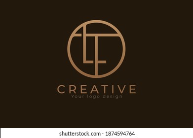 Abstract initial letter L and T logo,usable for branding and business logos, Flat Logo Design Template, vector illustration