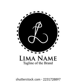 Abstract Initial Letter L for Tailor logo, thread and needle. vector illustration best logo design.