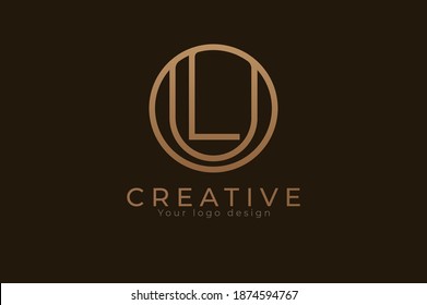 Abstract initial letter L and U logo,usable for branding and business logos, Flat Logo Design Template, vector illustration