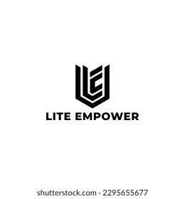 Resumen de la letra inicial del logotipo LE o EL en color negro aislado en fondo blanco. Plantilla de ilustración vectorial de diseño de logotipo de letras iniciales el