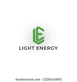 Abstract initial letter LE or EL logo in green color isolated in white background. LE L E Logo Emblem Hexagon Capital Letter Modern Template. Green hexagon letter LE logo for green energy company logo