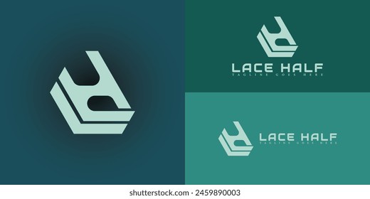 Abstract initial letter LH or HL logo in soft green color isolated on multiple background colors. The logo is suitable for sports brand company icon logo design inspiration templates.