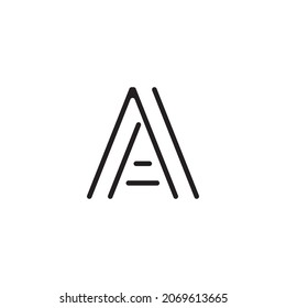 Abstract initial letter line A logo in black color isolated in white background applied for business and finance company logo design also suitable for the brands or companies that have initial name AA