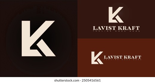 Abstract initial letter LK or KL in white-gold isolated on multiple background colors. The logo is suitable for premium shampoo brand logo design inspiration templates.