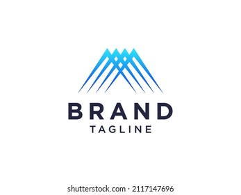 Abstract Initial Letter A Logo. Blue Geometric Triangle Arrow Origami Style isolated on White Background. Usable for Business and Technology Logos. Flat Vector Logo Design Template Element.
