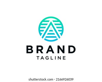 Abstract Initial Letter A Logo. Blue Geometric Shape with Square Pixel Dots isolated on White Background. Usable for Business and Branding Logos. Flat Vector Logo Design Template Element.