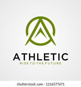 Abstract Initial letter A logo with circle 
 design vector template