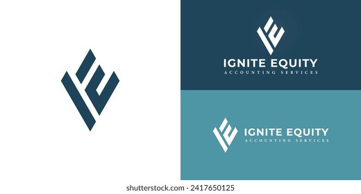 abstract initial letter IE logo in dark blue color isolated in white background applied for accounting and financial logo also suitable for the brands or companies that have initial name IE pr EI