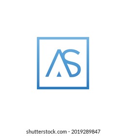 Abstrakter Anfangsbuchstabe AS Logo Design Vektor. Circle Shape Letter A and S Logo Design abstrakter Stil Vektorbild
