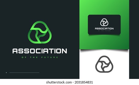 Resumen Letra inicial A Diseño de logotipo con estilo de triángulo infinito