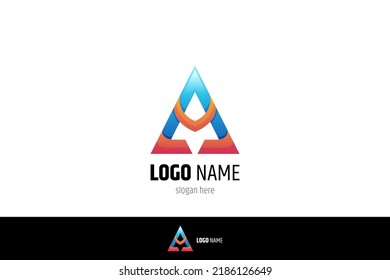 Abstract initial letter A logo design