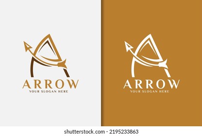 Abstract Initial Letter A Logo Design with Bow and Arrow Combination Concept.