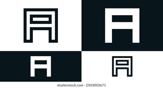 Abstract initial letter A logo design with square shape. Premium Vector