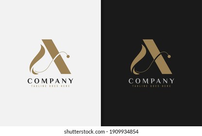 Abstrakter Anfangsbuchstabe ein Logo mit eleganter Luxus-Form. Für Unternehmen und Markenfirmen geeignet. Vektorlogo-Illustration.