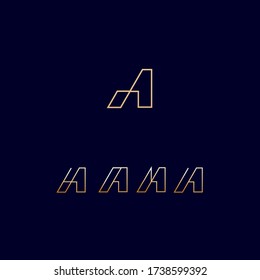 diseño geométrico de una letra A abstracta inicial