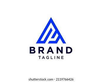 Abstrakter Anfangsbuchstabe A Logo. Geometrisches Dreieck einzeln auf weißem Hintergrund. Flaches Vectorlogo-Design-Vorlagenelement.
