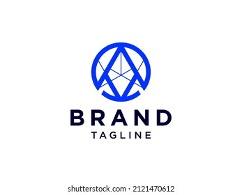 Abstract Initial Letter A Logo. Geometric Triangle isolated on White Background. Flat Vector Logo Design Template Element.
