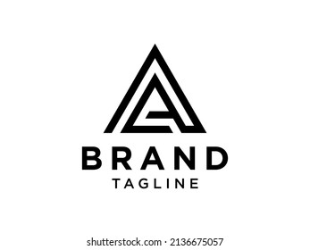 Resumen De La Letra Inicial A Logo. Letra geométrica triangular A Icono de montaña con símbolo aislado en fondo blanco. Elemento de plantilla de diseño de logotipo de vectores planos.