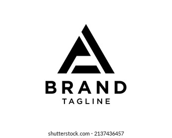 Abstract Initial Letter A  Logo. Geometric Triangular A Letter Mountain Icon with Symbol isolated on White Background. Flat Vector Logo Design Template Element.