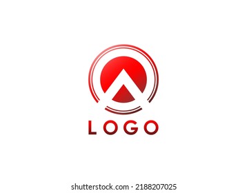 Abstract Initial Letter A Logo. Geometric Circular with Letter A Negative Space Style Isolated on White Background. Usable for Sport, Business and Branding Logos. Flat Vector Design Template Element