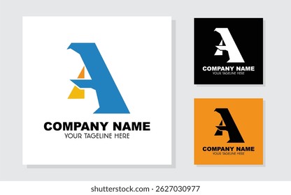 Abstract Initial Letter A Logo. Geometric Style. Can Be Used for Business and Brand Logo. Vector Logo Design Template Elements
