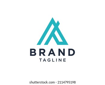 Abstract Initial Letter A Logo. Green Geometric Triangular with Arrow Combination isolated on white Background. Usable for Business and Branding Logos. Flat Vector Logo Design Template Element