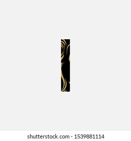 Abstract Initial Letter  I logo icon design concept with black and gold color.
