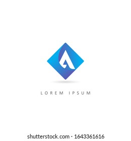 Abstrakter Anfangsbuchstabe ein Logo mit Kite-Element. Vorlage für die Vektorillustration erstellen