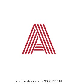 Abstract Initial Letter A logo with red strip color used for company logo design inspiration.