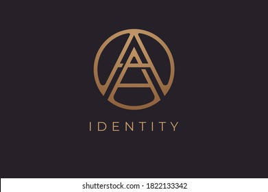 Abstract initial letter A and A logo,usable for branding and business logos, Flat Logo Design Template, vector illustration