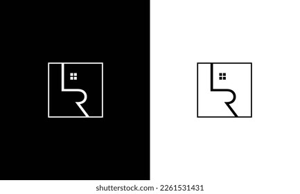 Abstract initial letter LR real estate logo