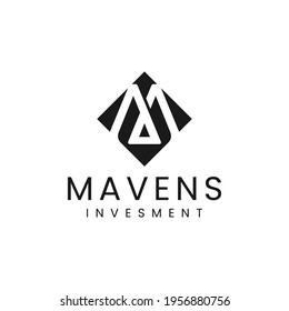 Abstract Initial Letter M Combine with Black Square Shape Logo Design. Elegant Logo Graphic Illustration.