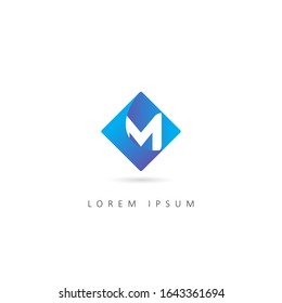 Abstract Initial Letter M Logo With Kite Element. Design Vector template