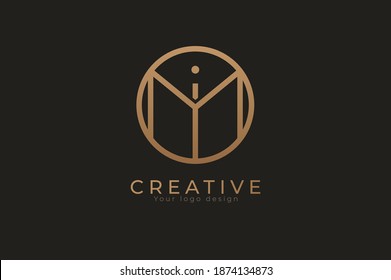 Abstract initial letter I and M logo, usable for branding and business logos, Flat Logo Design Template, vector illustration