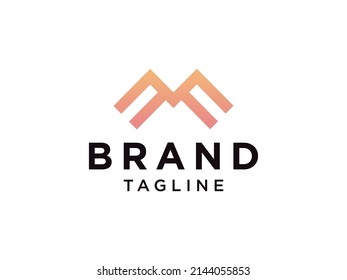 Resumen De La Letra Inicial M Logo.  Estilo lineal geométrico aislado en fondo blanco. Usable para logotipos de empresas y edificios. Elemento de plantilla de diseño de logotipo de vectores planos.
