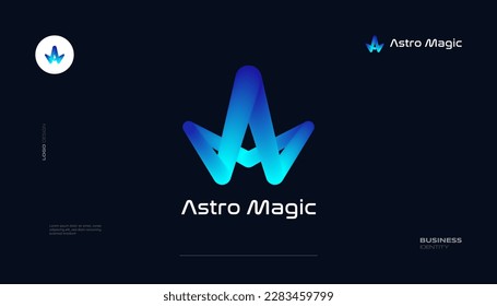 Resumen Diseño de la letra inicial A y M con un degradado de mezcla colorido. Logotipo de carta AM o MA Adecuado para logotipo de negocios y tecnología