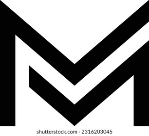 Resumen de la letra inicial M Logotipo