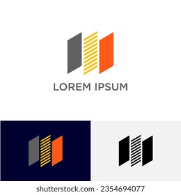 Resumen De La Letra Inicial M Logo. Estilo de Origami geométrico colorido. Usable para Logos de Finanzas, Negocios y Tecnología. Elemento de plantilla de diseño de logotipo de vectores planos.