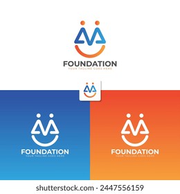 Abstract Initial Letter M Logo Design for foundations